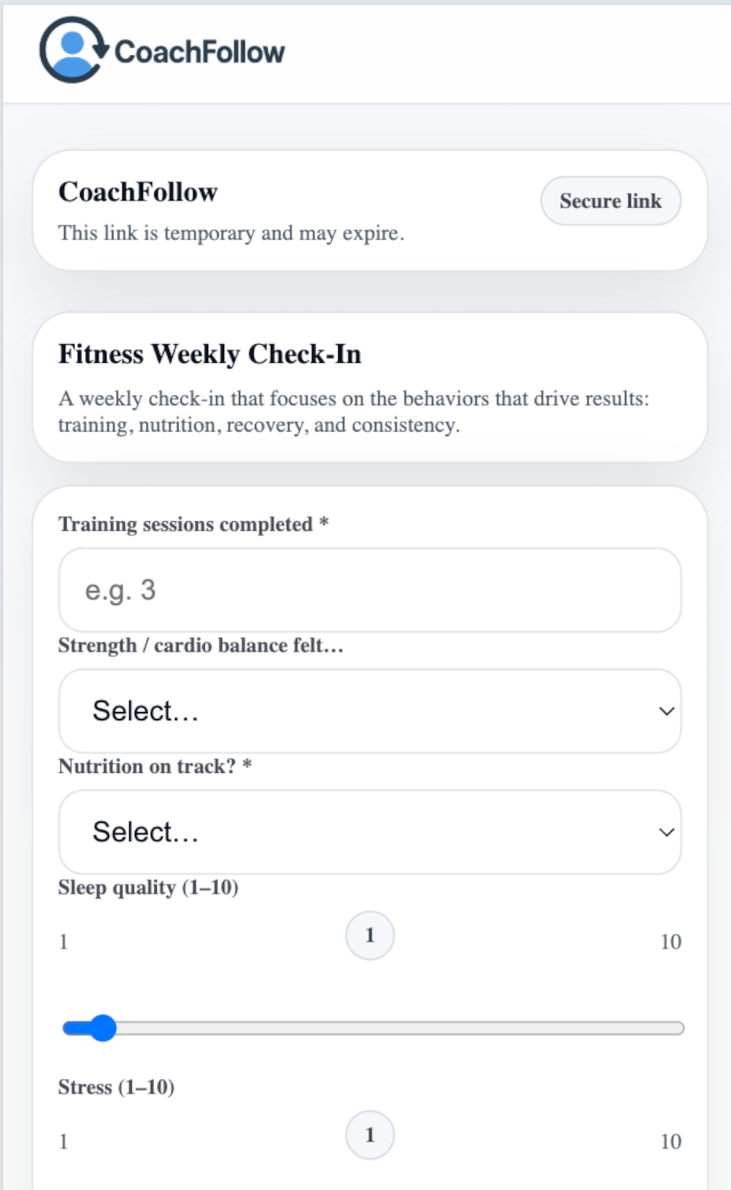 Client detail screenshot