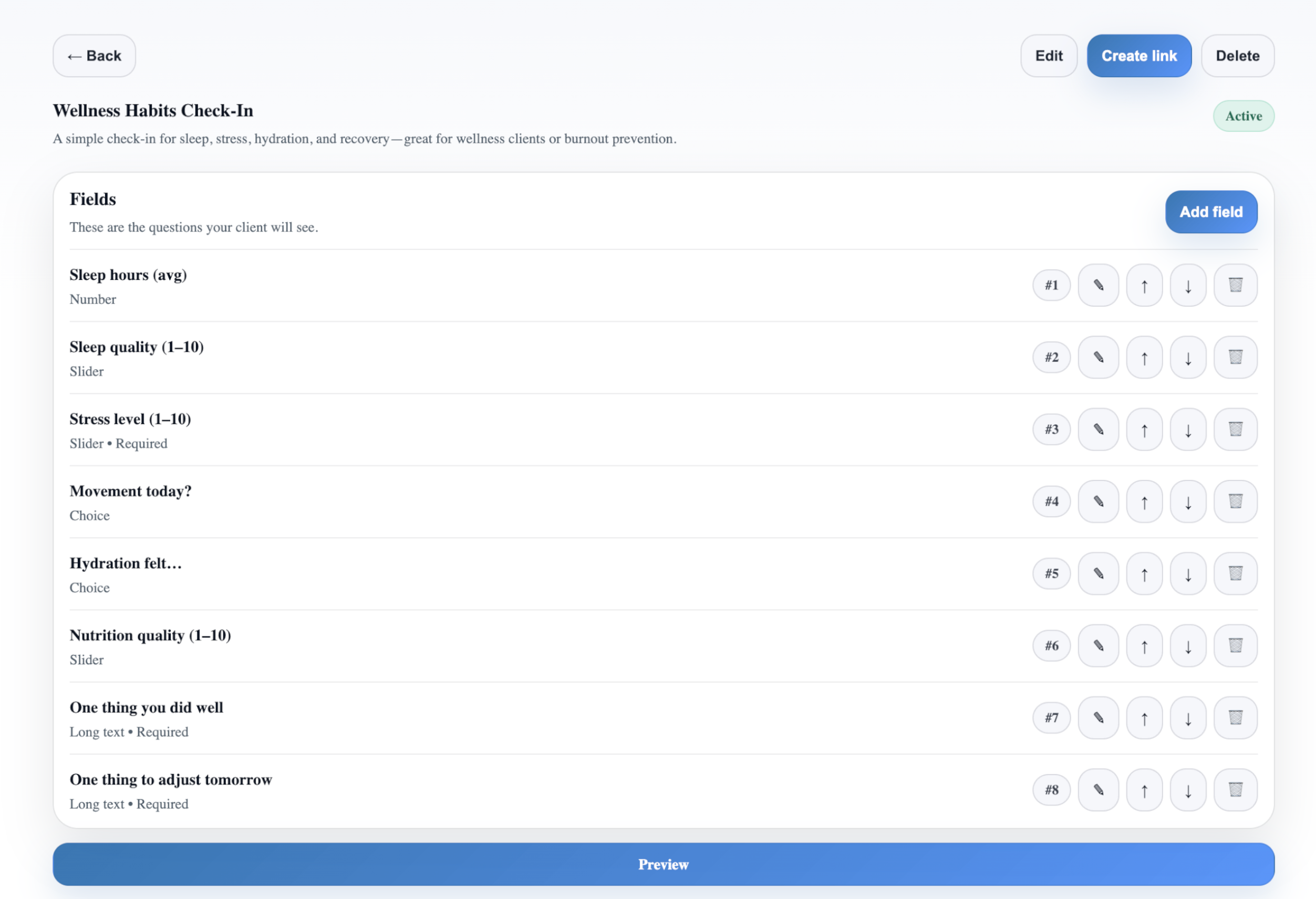 Forms page screenshot